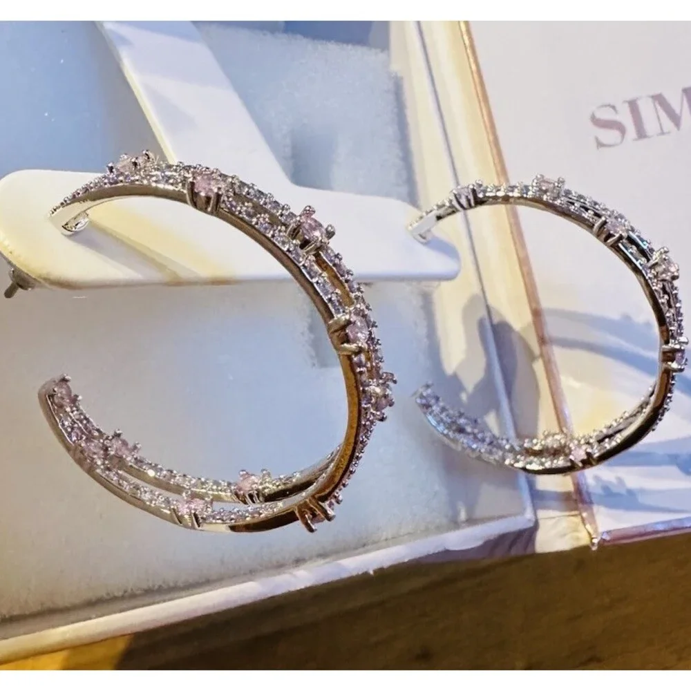 Bomb Party Simply Hoops RBP7122 Angelic Hoop Iris Ice Crystal Rhodium